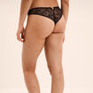 Tanga dentelle noir femme