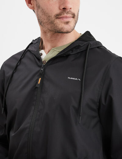 Veste à capuche zippée Trappeur noir homme