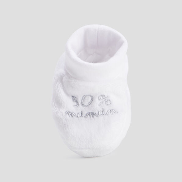 chaussons effet velours blanc mixte Chaussons effet velours blanc mixte