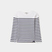 T-shirt marini&egrave;re coton manches longues blanc gar&ccedil;on