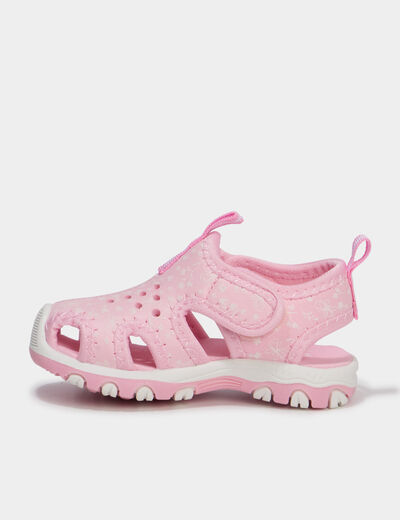 Sandales &agrave; scratchs rose b&eacute;b&eacute; fille