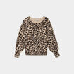 Pull manches longues col rond beige femme grande taille