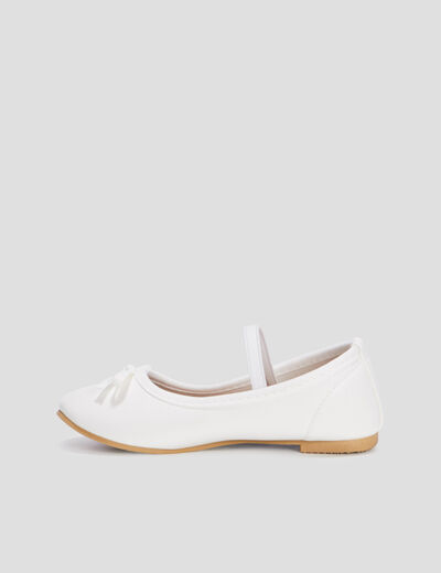 Ballerines irisé à bride blanc fille