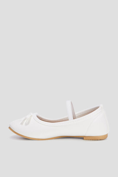 Ballerines iris&eacute; &agrave; bride blanc fille