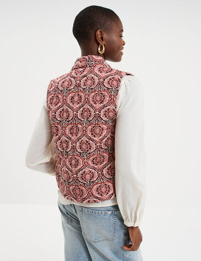 Veste sans manches matelass&eacute;e marron chocolat femme