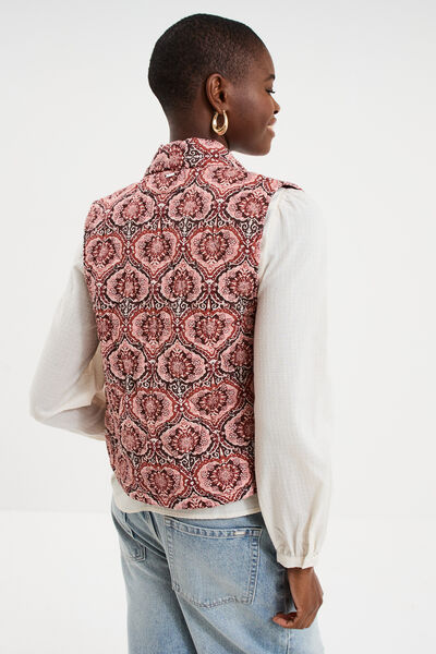 Veste sans manches matelass&eacute;e marron chocolat femme