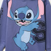 Sweat hoodie &agrave; capuche oversize Stitch bleu fille