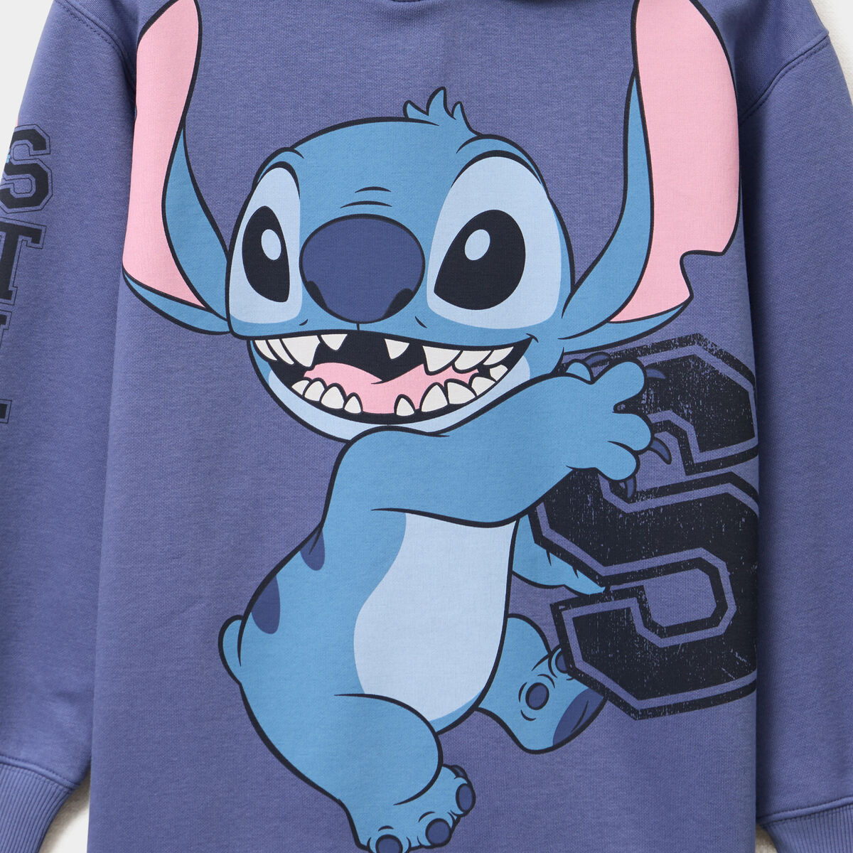 Sweat hoodie &agrave; capuche oversize Stitch bleu fille