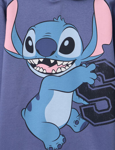 Sweat hoodie &agrave; capuche oversize Stitch bleu fille