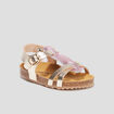 Sandales brides croisées en cuir Creeks jaune or bébé fille