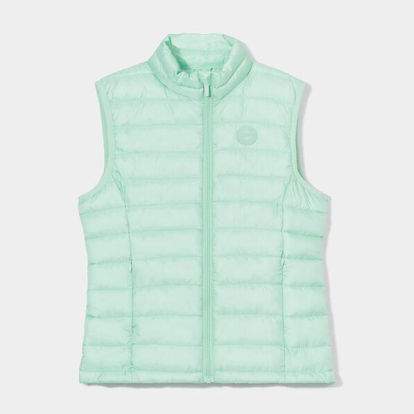 doudoune legere zippee sans manches vert pastel fille Doudoune légère zippée sans manches vert pastel fille