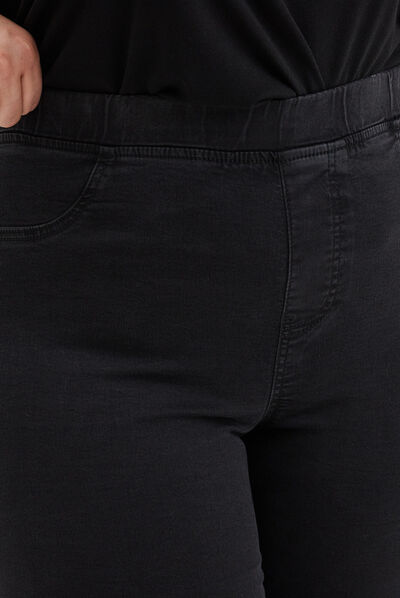 Jegging taille haute matière recyclée denim noir femme grande taille