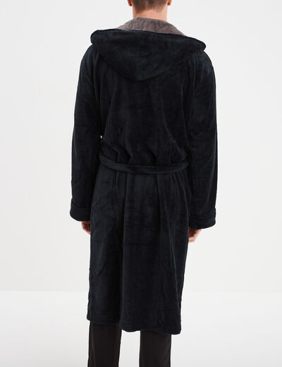 Peignoir long col châle noir homme