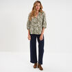 Blouse manches 3/4 ballons col tunisien blanc femme