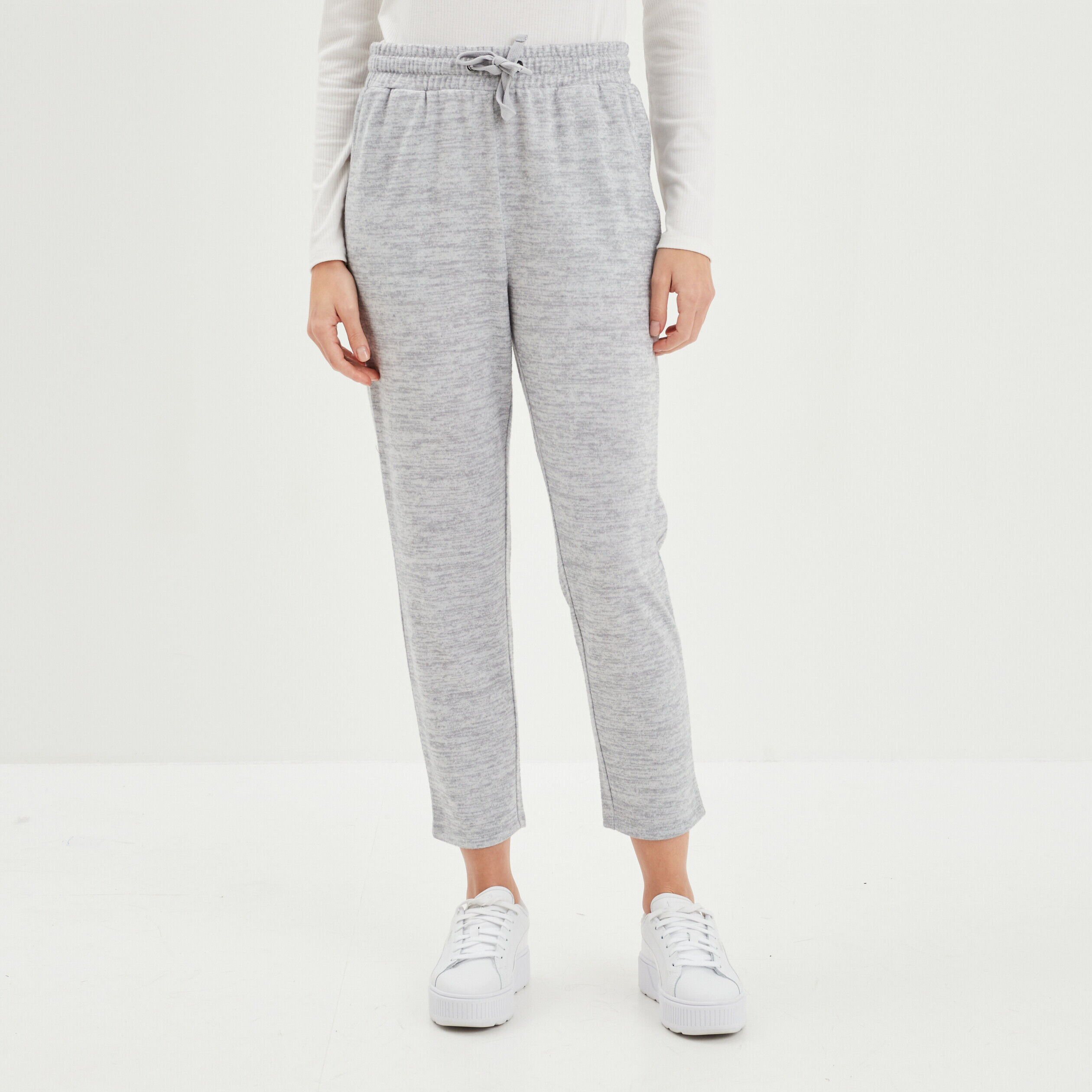 Pantalon jogging 7/8ème gris clair femme LH
