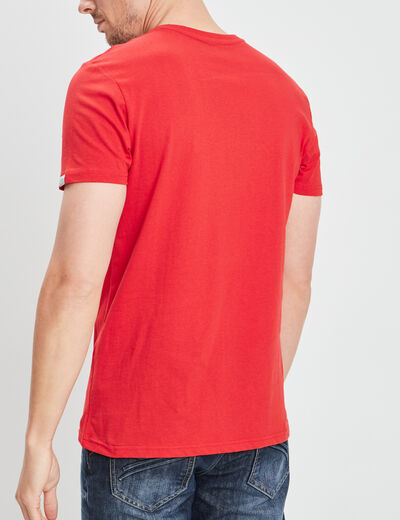 T-shirt manches courtes coton Creeks rouge homme