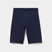 Short cycliste coton taille &eacute;lastiqu&eacute;e bleu marine fille