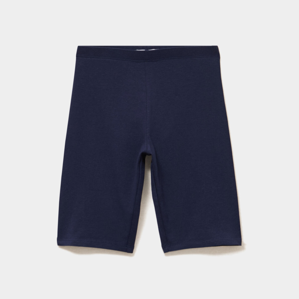 Short cycliste coton taille &eacute;lastiqu&eacute;e bleu marine fille