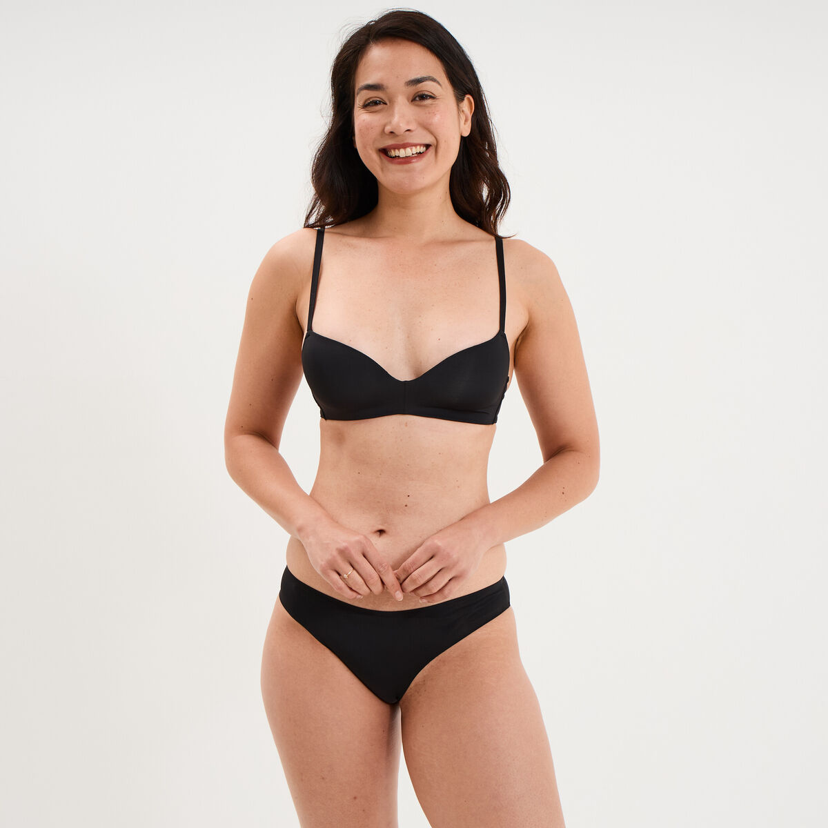 Culotte microfibre sans coutures noir femme