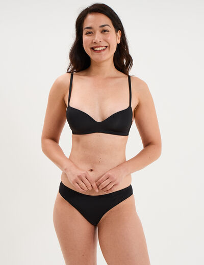 Culotte microfibre sans coutures noir femme