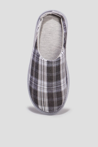 Chaussons mules gris homme