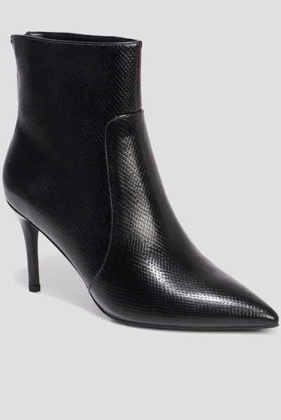 Bottines à talons bouts pointus noir femme