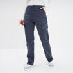 Pantalon cargo droit bleu gris femme