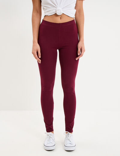 Legging taille haute bordeaux femme