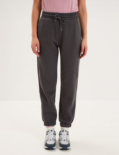 Pantalon de jogging molletonn&eacute; gris fonc&eacute; femme