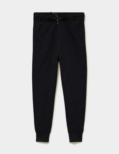 Pantalon jogging regular 2 poches noir gar&ccedil;on