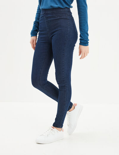 Jegging taille haute denim brut femme