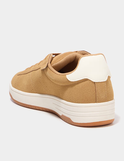 Tennis basses &agrave; lacets sable homme