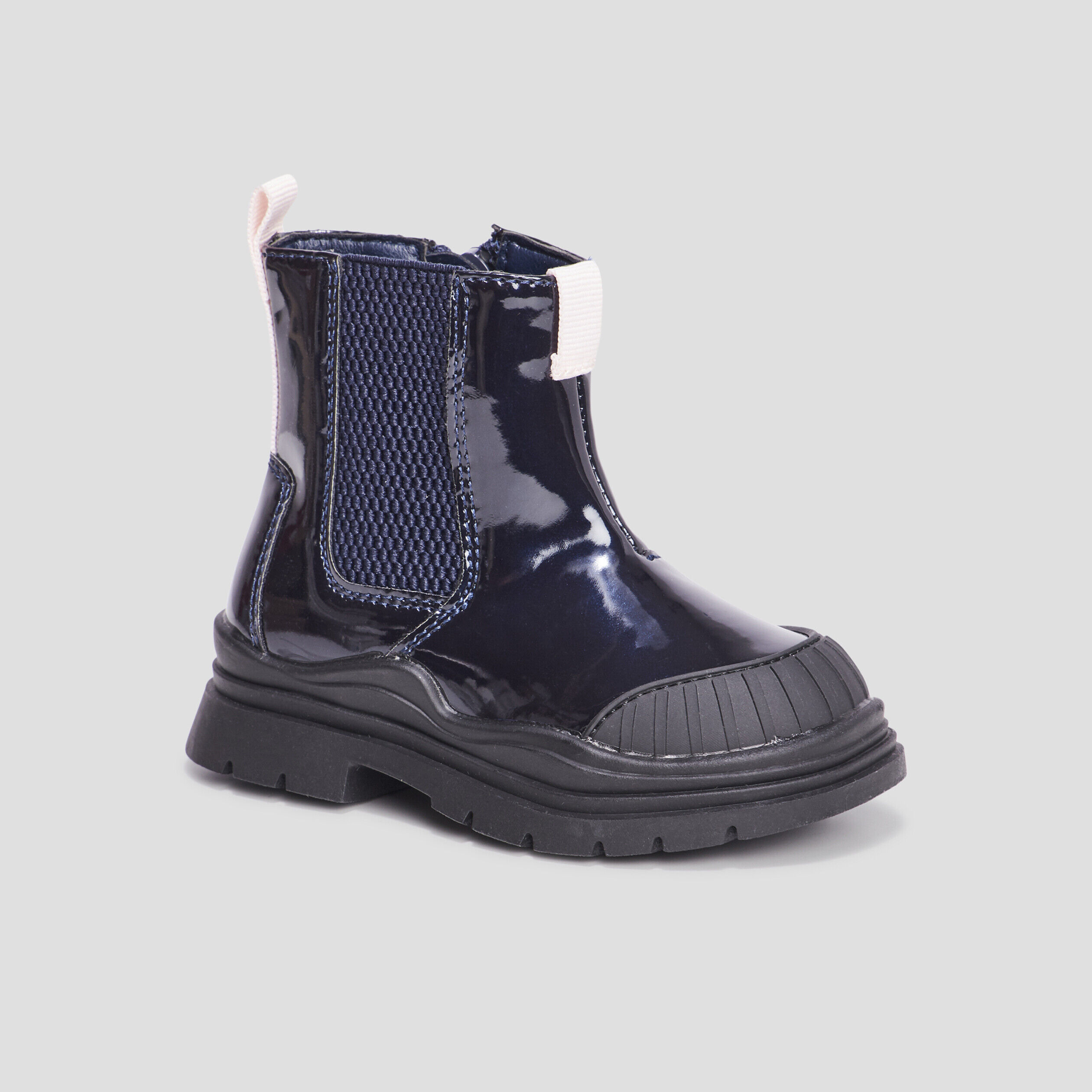 Bottines vernies crantées noir bébé fille LIBERTO