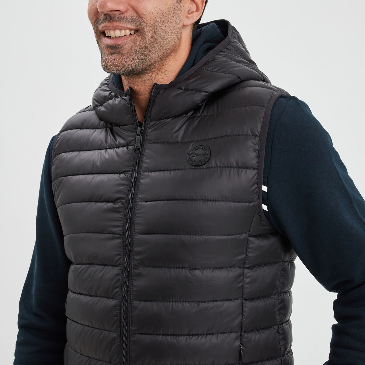 Doudoune sans manches à capuche Creeks noir homme
