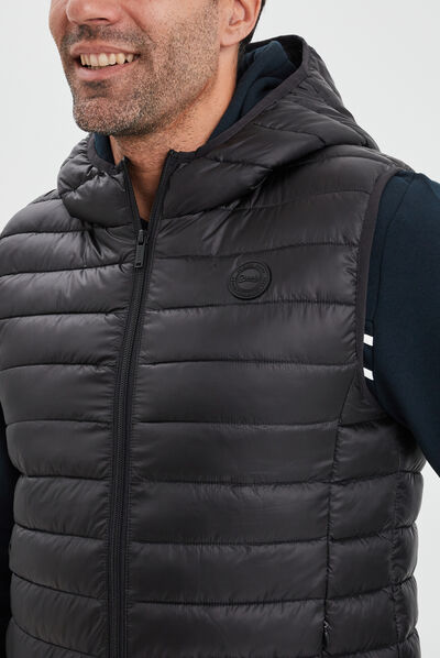 Doudoune sans manches à capuche Creeks noir homme