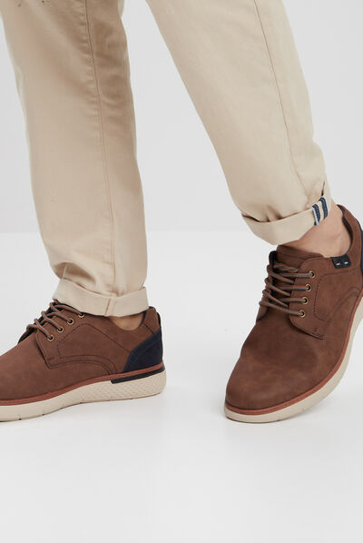 Derbies à lacets marron homme
