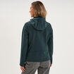 Blouson &agrave; capuche d&eacute;perlant fourr&eacute; vert fonc&eacute; femme