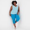 Blouse sans manches bleu canard femme grande taille