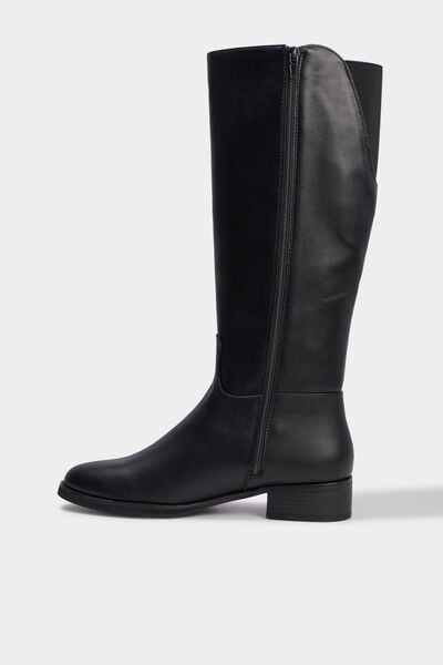 Bottes hautes petit talon noir femme