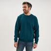 Sweat molleton col rond bleu canard homme