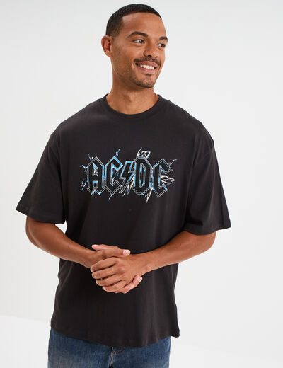 T-shirt manches courtes coton AC/DC gris foncé homme