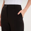 Pantalon droit effet cr&ecirc;pe &agrave; pinces noir femme