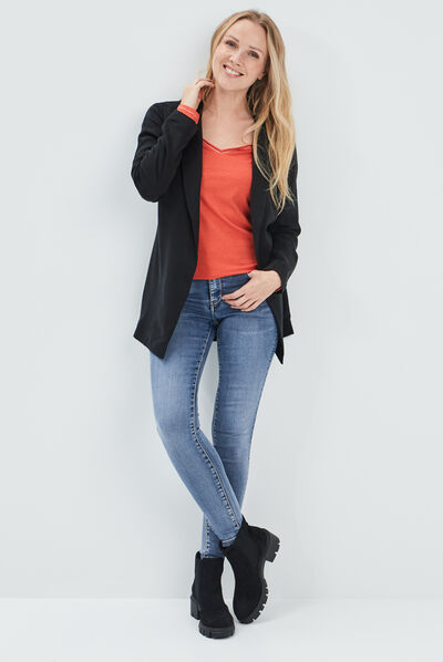 T-shirt manches longues terracotta femme