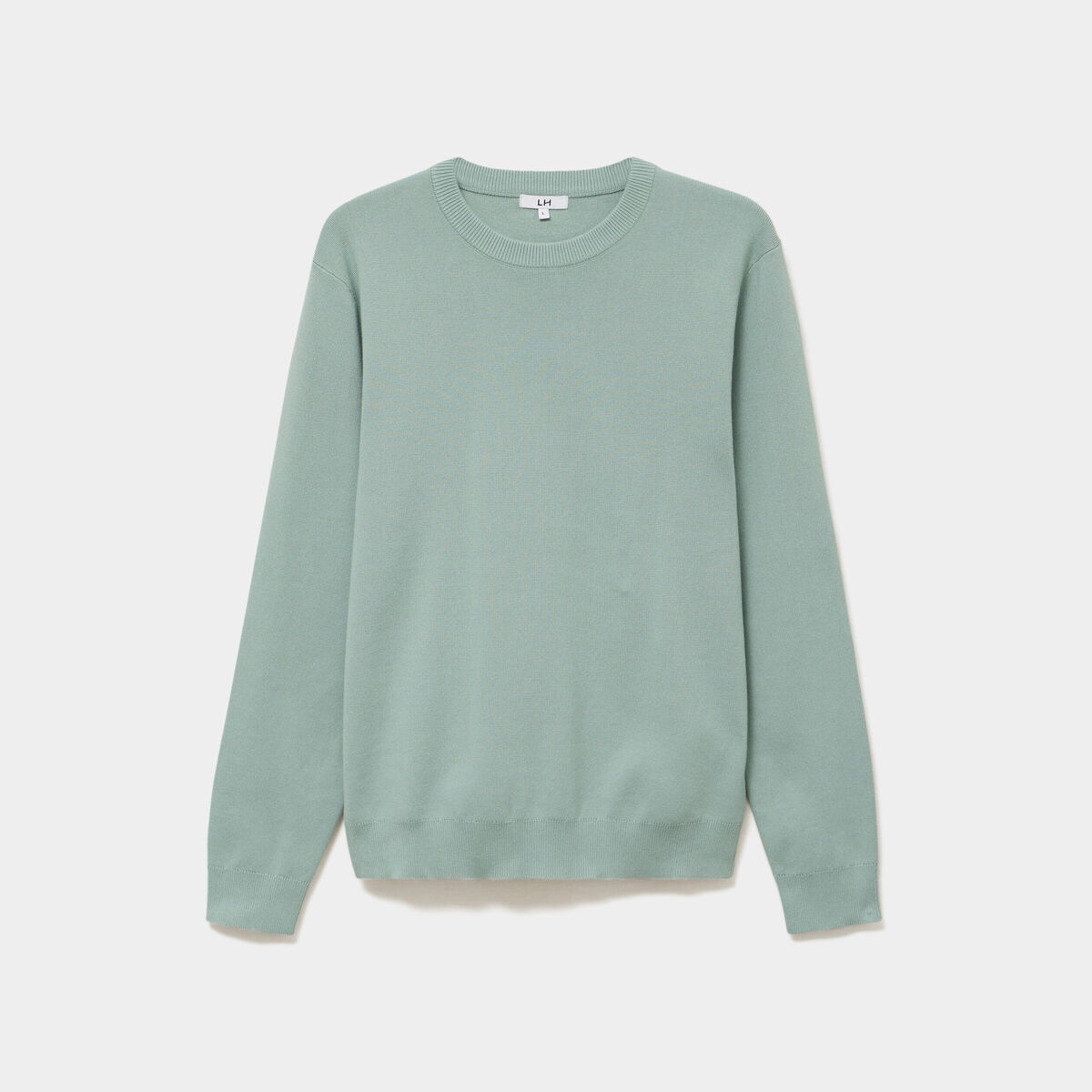 Pull col rond manches longues bleu gris homme