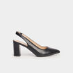 Escarpins &agrave; talons bouts pointus noir femme