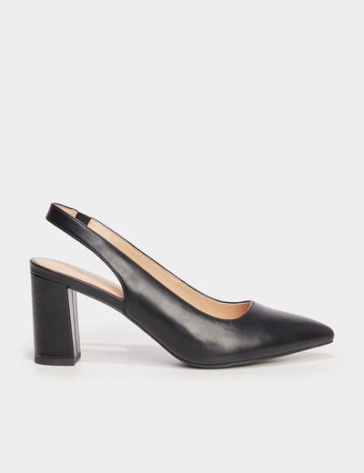 Escarpins &agrave; talons bouts pointus noir femme