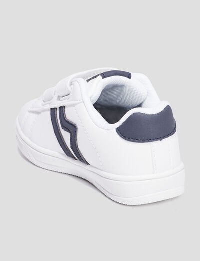 Tennis basses à scratchs Creeks Thisto blanc garçon