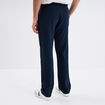 Pantalon slim taille &eacute;lastiqu&eacute;e bleu fonc&eacute; homme