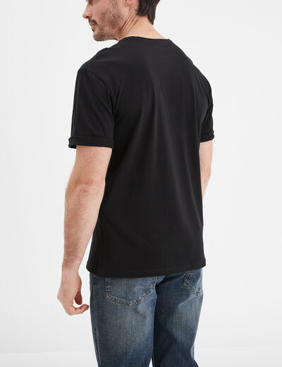 T-shirt col rond manches courtes Liberto noir homme