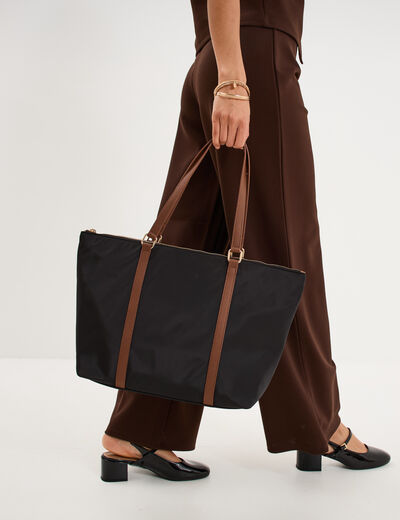 Sac cabas avec anses noir femme